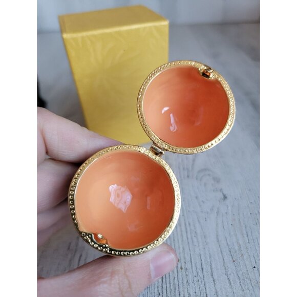 Miniature purple egg trinket box enameled hinge Easter home decor - Picture 7 of 7